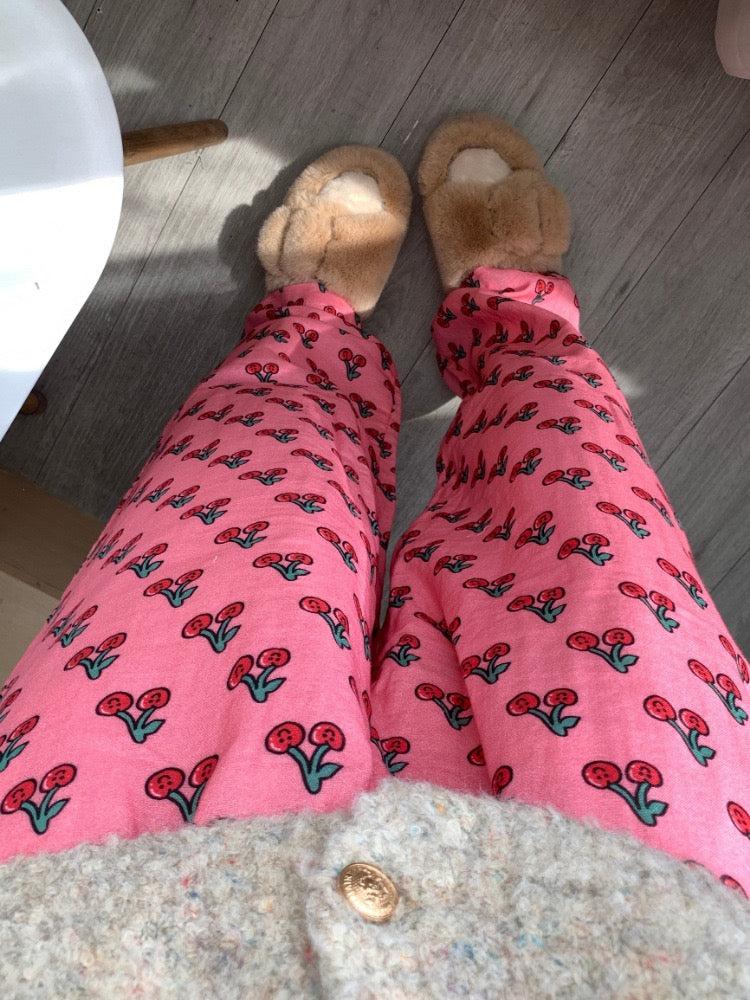 'Cherry Burst' Pants 100% Cotton Gauze