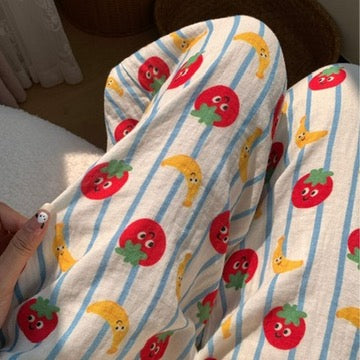SUMMER 'Tomatos and Bananas' 100% Cotton Gauze