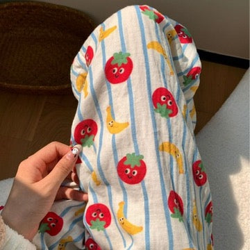 SUMMER 'Tomatos and Bananas' 100% Cotton Gauze