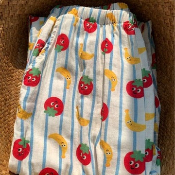 SUMMER 'Tomatos and Bananas' 100% Cotton Gauze
