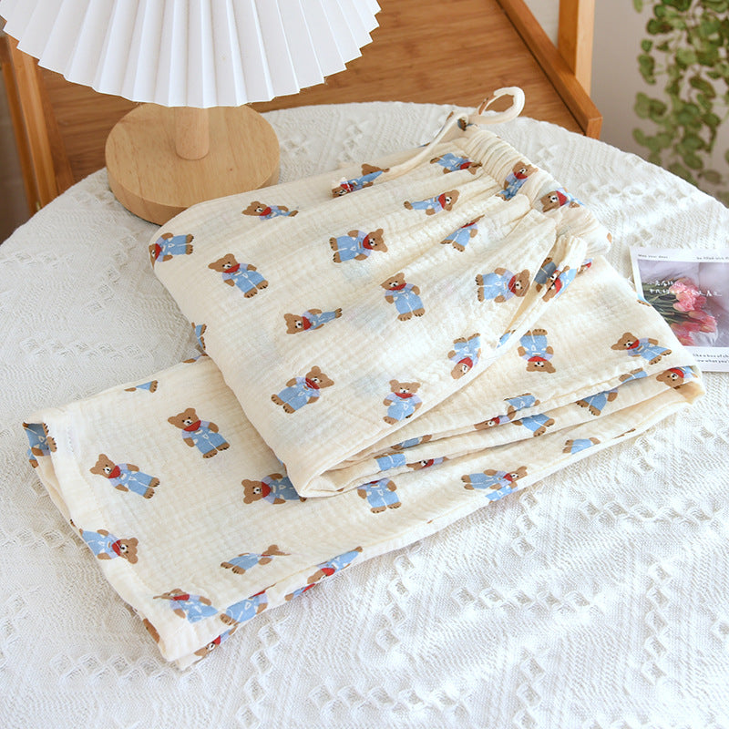 ‘Love at First Sight’ Bear Pants 100% Cotton Gauze