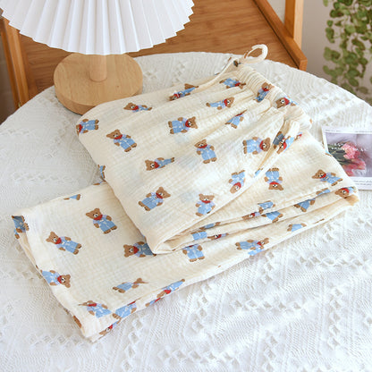 ‘Love at First Sight’ Bear Pants 100% Cotton Gauze
