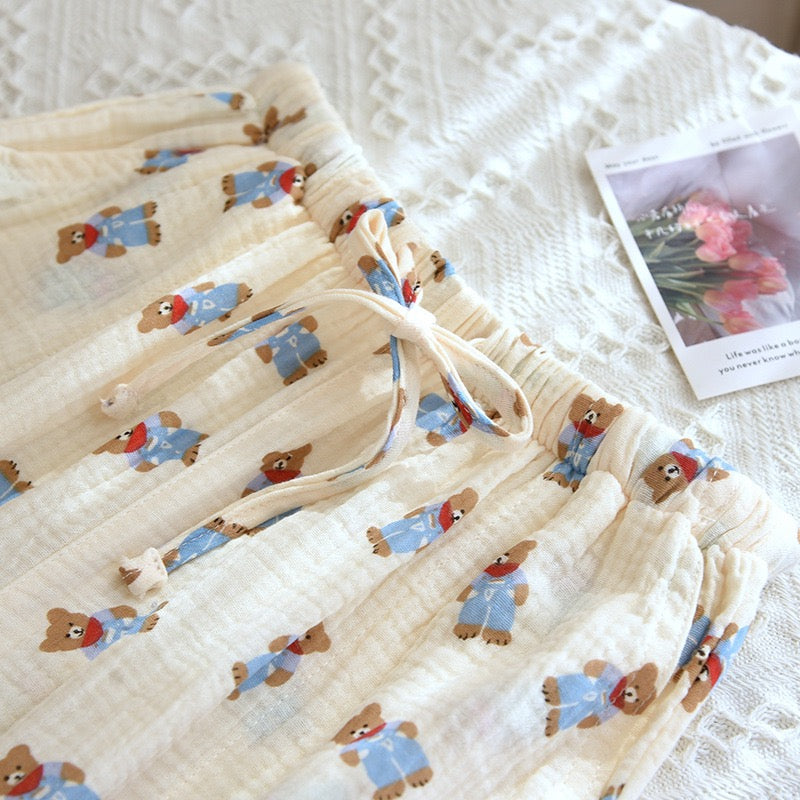 ‘Love at First Sight’ Bear Pants 100% Cotton Gauze
