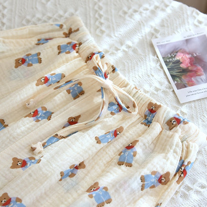 ‘Love at First Sight’ Bear Pants 100% Cotton Gauze
