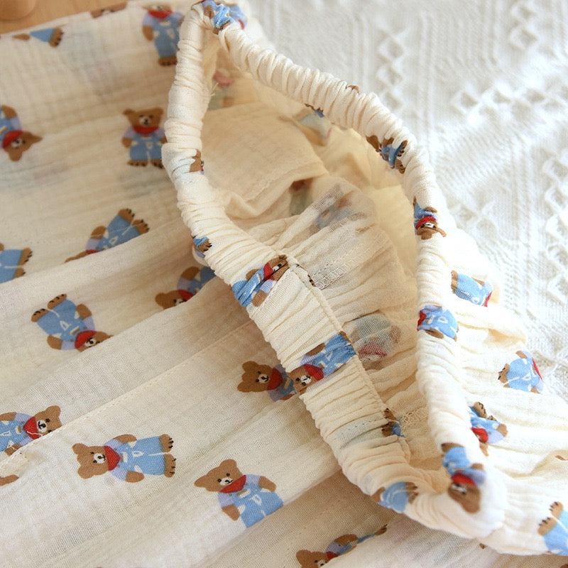 ‘Love at First Sight’ Bear Pants 100% Cotton Gauze