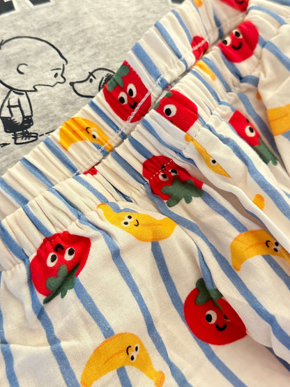 SUMMER 'Tomatos and Bananas' 100% Cotton Gauze