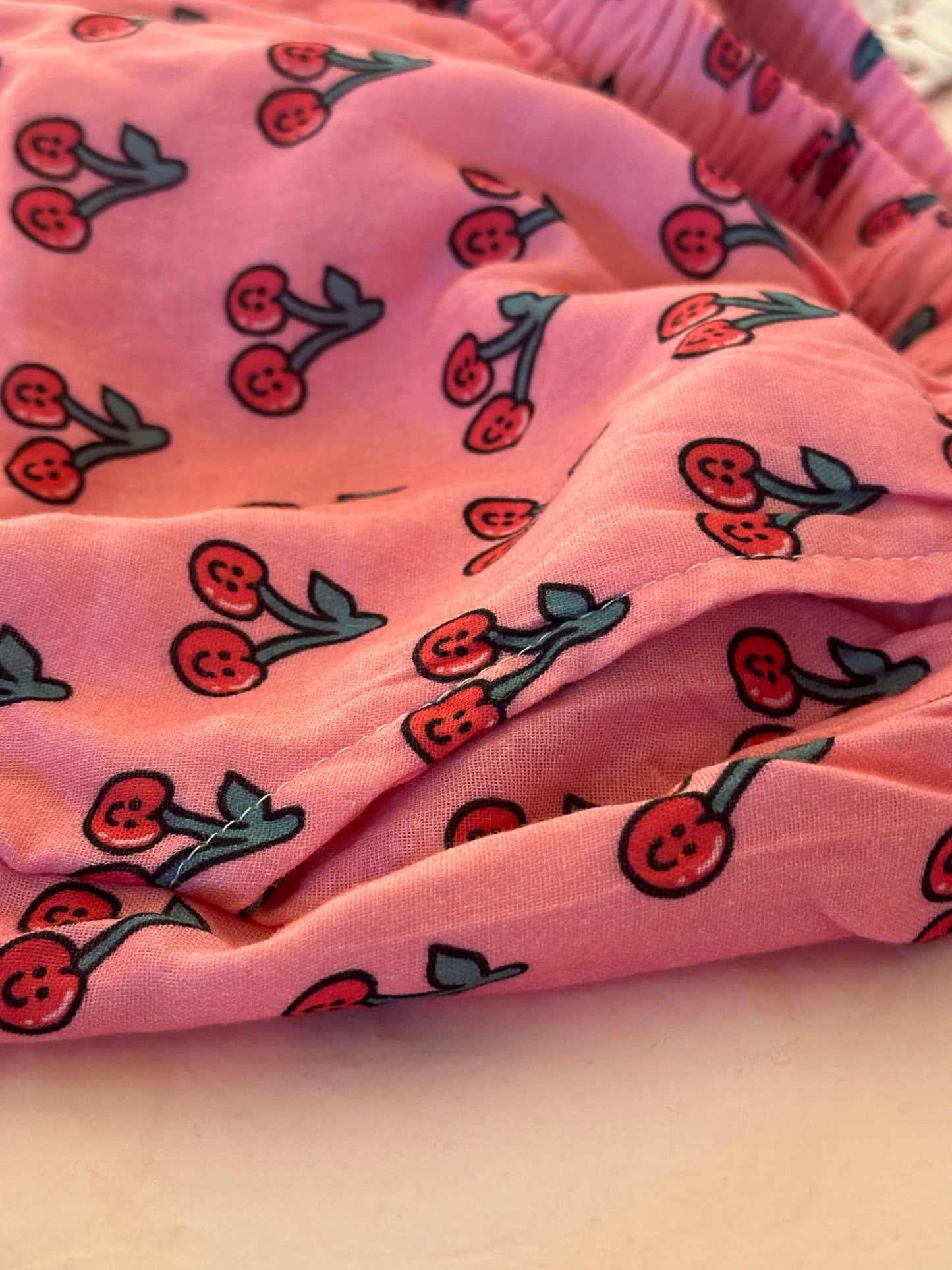 'Cherry Burst' Pants 100% Cotton Gauze